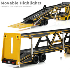 1/50 Die-cast Car Transport Semi Truck Trailer Scale Model, Yellow, International Lonestar