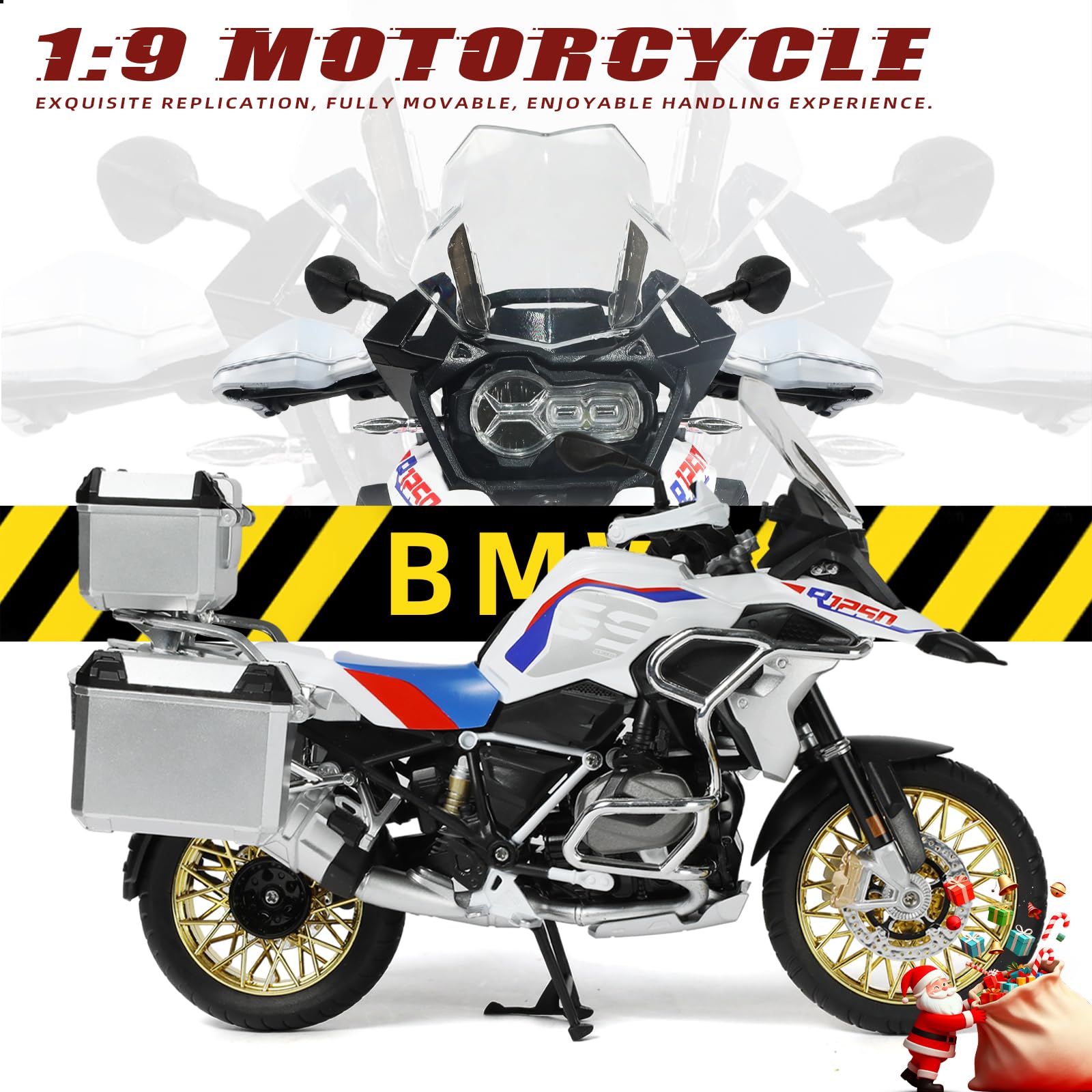 1/9 BMW R125 Die-cast Motorcycle Model - Finished Metal Moto Collectible - Black