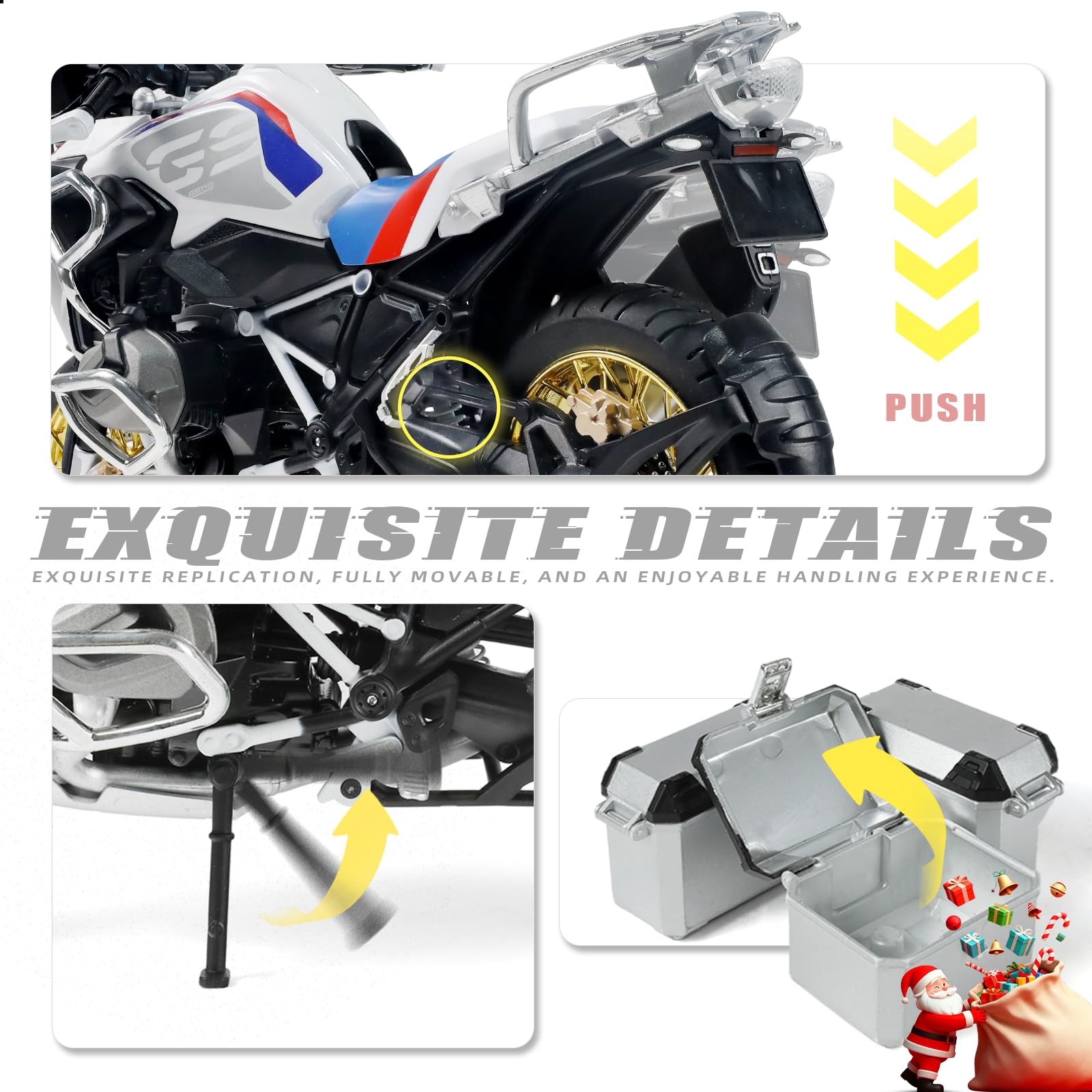 1/9 BMW R125 Die-cast Motorcycle Model - Finished Metal Moto Collectible - Black