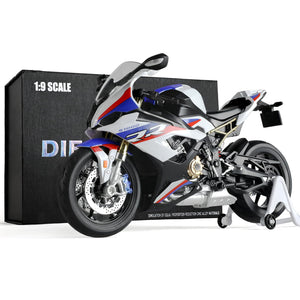 1/9 BMW S1000RR Die-cast Motorcycle Model - Finished Metal Moto Collectible - White
