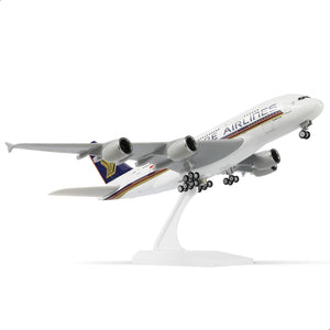 QIYUMOKE 1/240 Singapore Airbus A380 Airplane Model with Display Stand