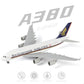 QIYUMOKE 1/240 Singapore Airbus A380 Airplane Model with Display Stand