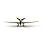 NUOTIE Supermarine Spitfire diecast model in front view with propeller and landing gear