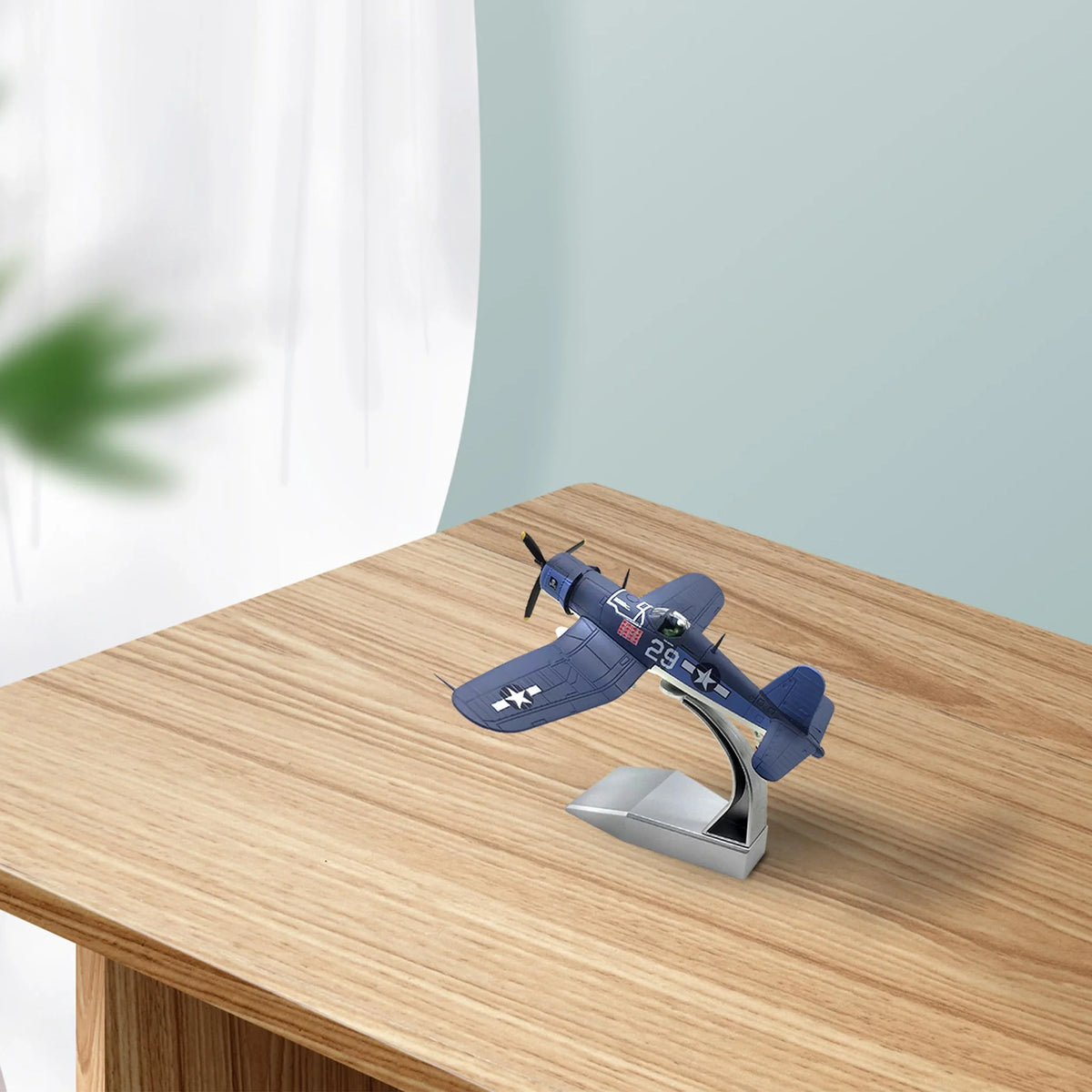 NUOTIE 1/72 Vought F4U Corsair navy diecast metal model aircraft on display stand