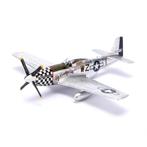 P51-D Mustang 1/72 Metal Airplane Model Kit with Stand WWII Diecast Fighter Model Vintage Prebuild Military Aircraft Collection for Display or Gift (Big Beautiful Doll)