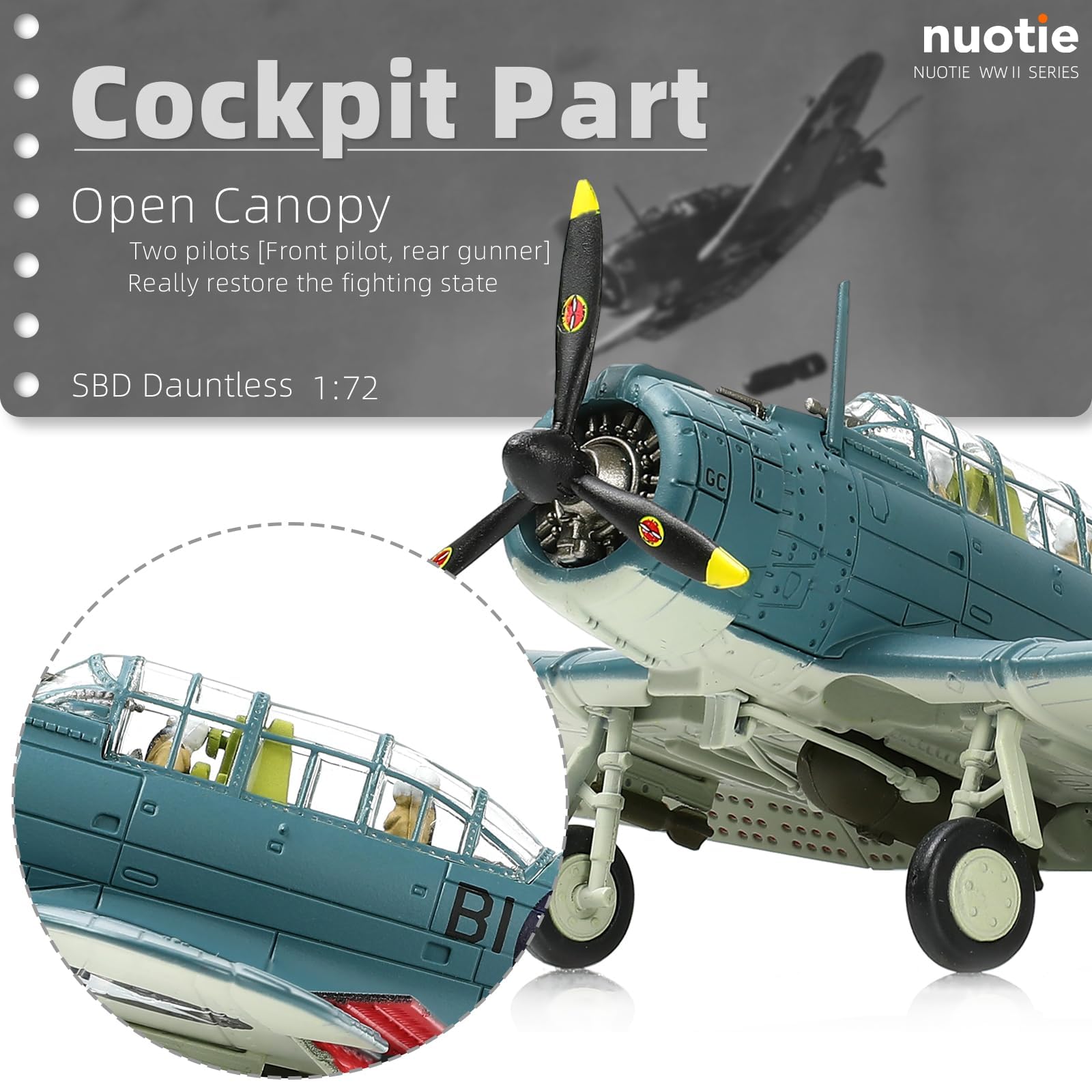 1/72 Scale Douglas SBD Dauntless Diecast Metal Model - WWII US Dive Bo