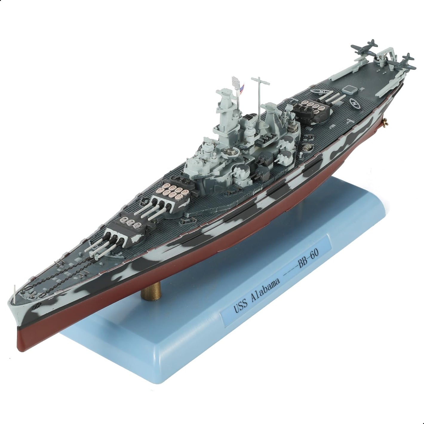1/1000 USS Alabama BB-60 Diecast Metal Battleship Model, Pre-Built Warship Display