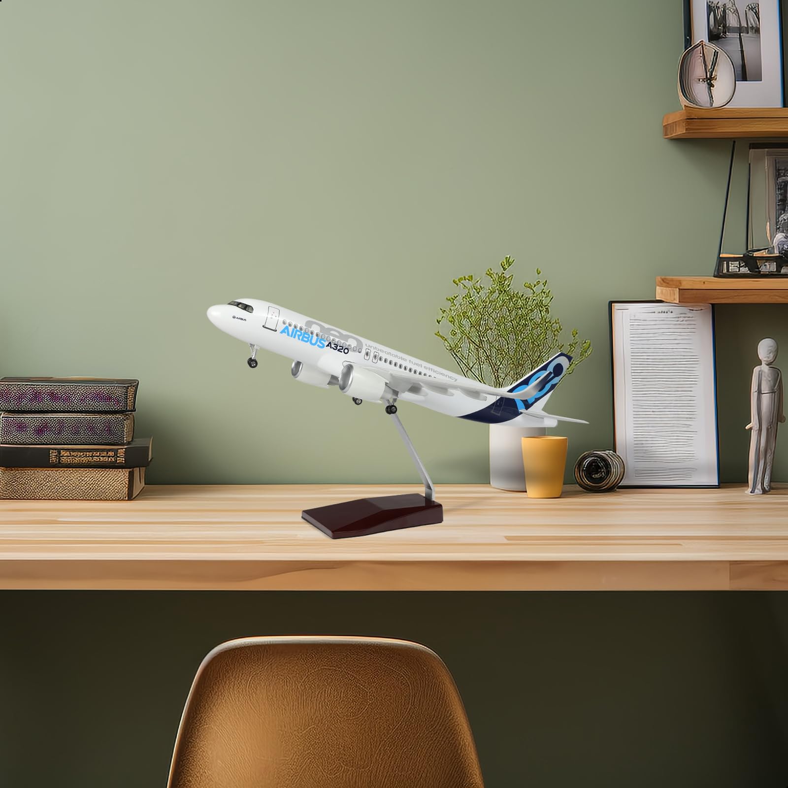 1/100 Resin Airbus A320neo Prototype Passenger Aircraft Model, Large Display by QIYUMOKE