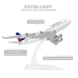 1/400 Diecast Metal Boeing 747 Passenger Jet Aircraft Model, Collector's Display by QIYUMOKE