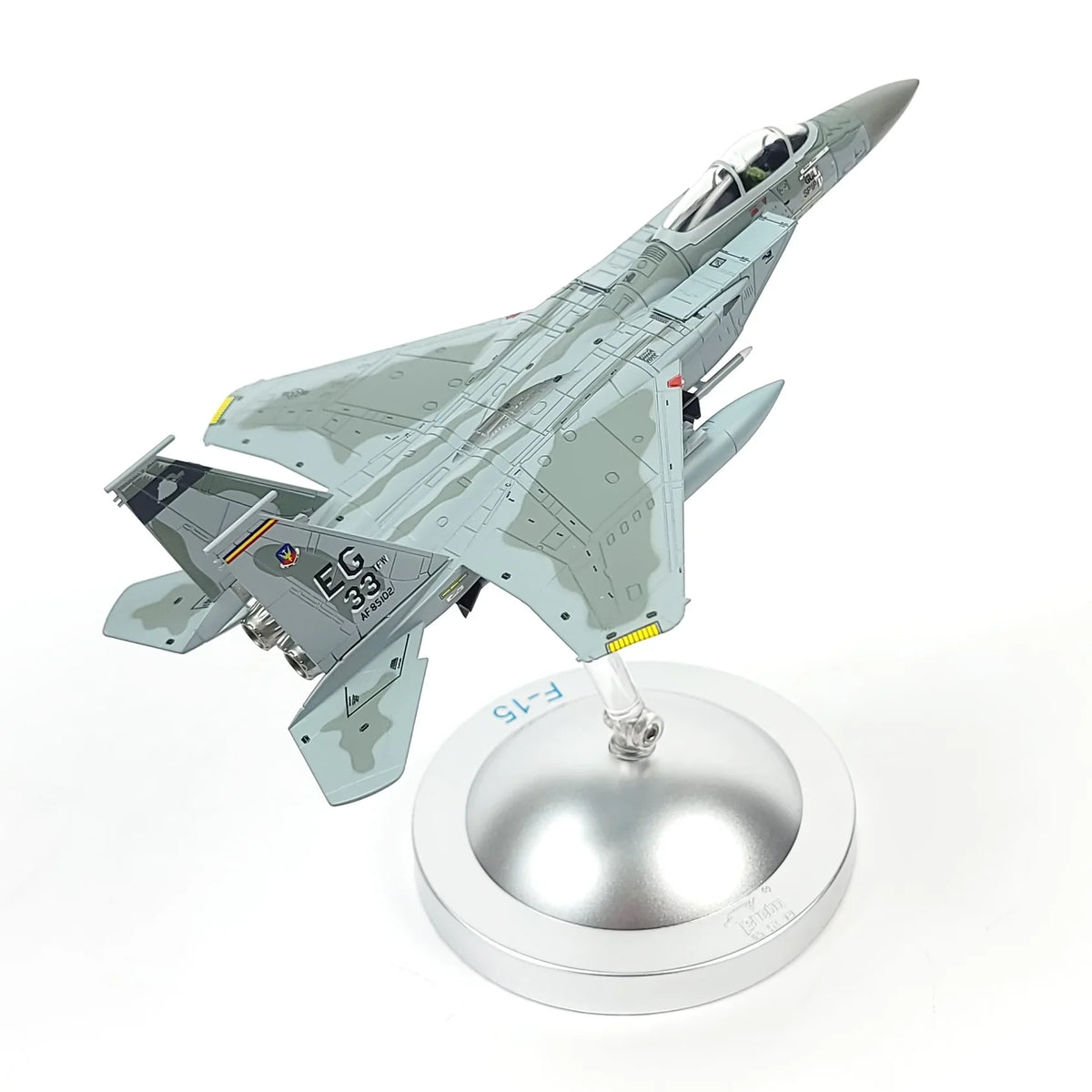 NUOTIE Model F-15C Eagle diecast metal model aircraft with stand, top view