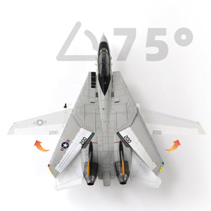 NUOTIE Grumman F-14 Tomcat diecast model from top view, showing wing details