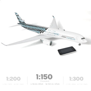 A350 Dreamliner 1/144 Large Scale Airplane Model Kit with Stand -Airbus A350-900 Demonstrator Model Plane (18.5 in) Aviation Enthusiasts Gifts, Display Decorations F-WWCF