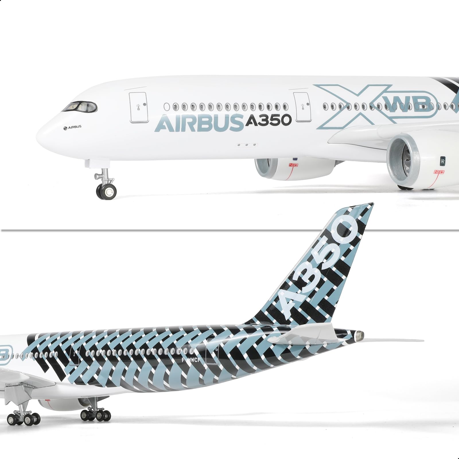 1/144 Airbus A350 aircraft model Resin Model with Stand QIYUMOKE