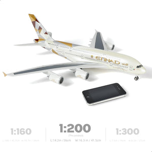 1/200 Scale A380 Model Plane Diecast Airbus A380 Model Airplane with Stand (14 in-L) Pre-Built Model kit for Adult -Aviation Creative Gifts, Tabletop Collection Display
