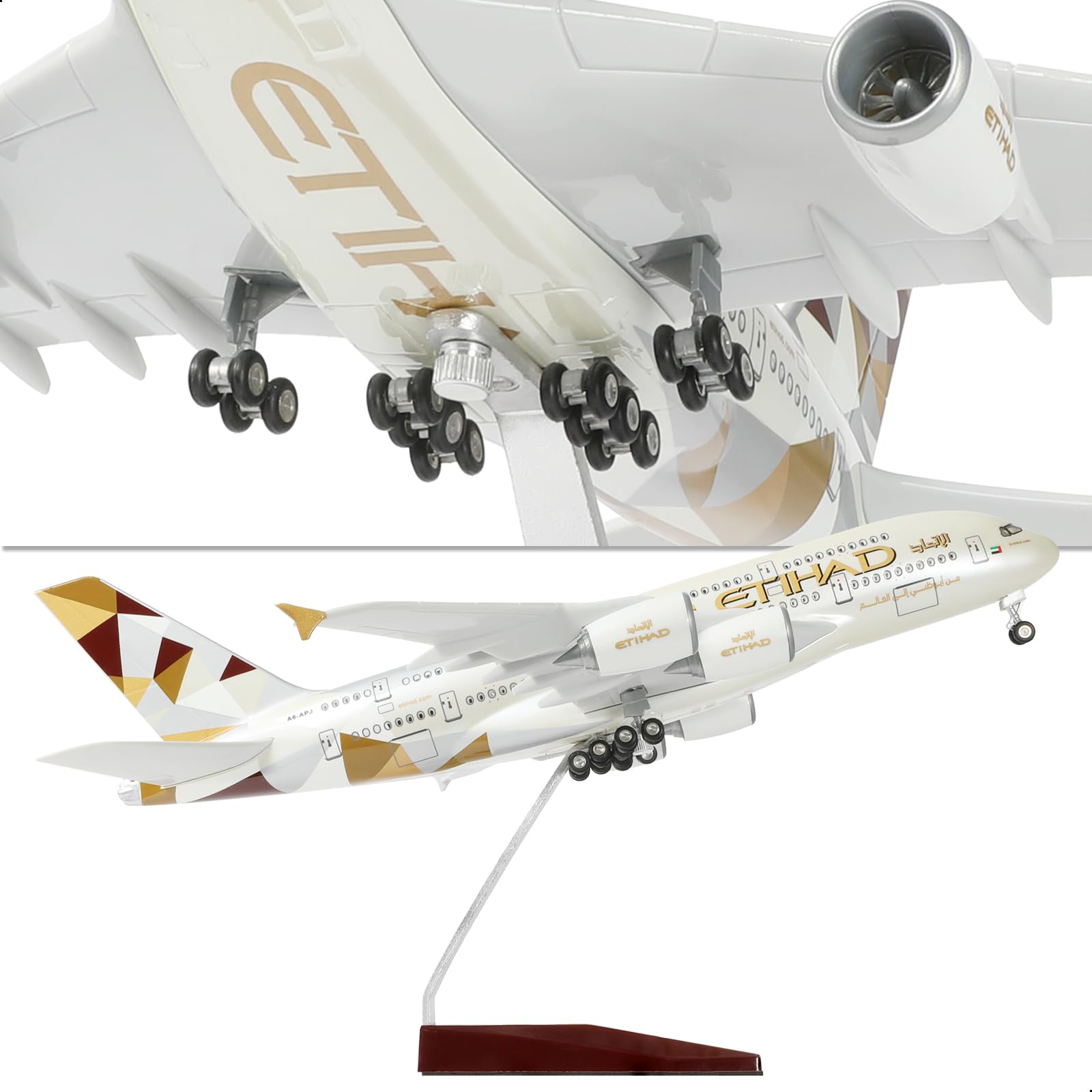1/200 Resin Airbus A380 Passenger Airliner Model, Collector's Tabletop Display by QIYUMOKE