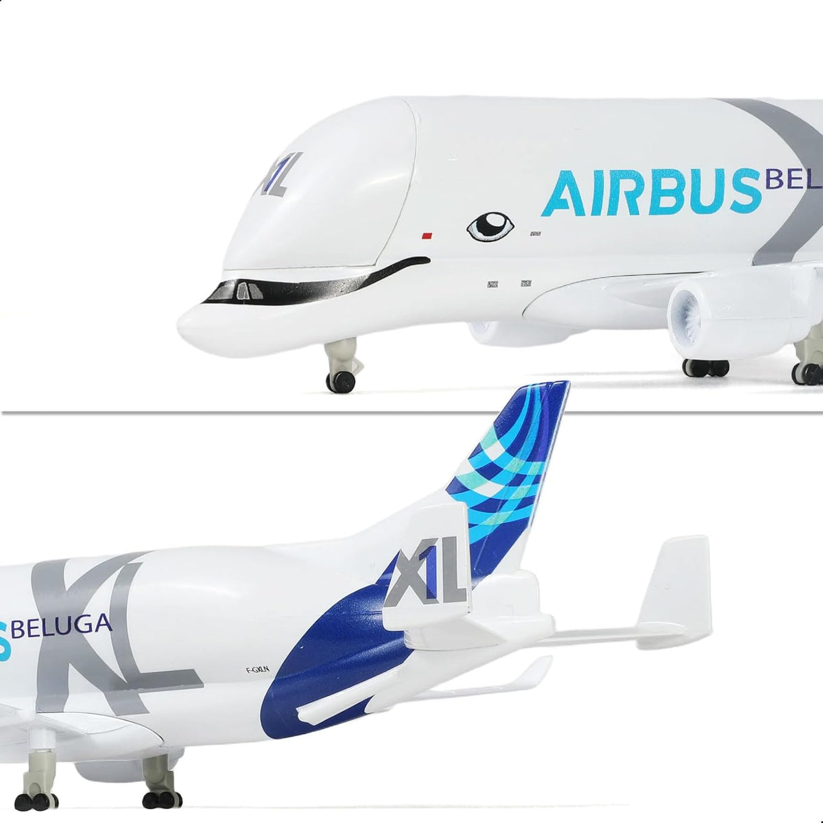 QIYUMOKE 1/300 Airbus A330 Beluga XL Diecast Metal Model with Stand