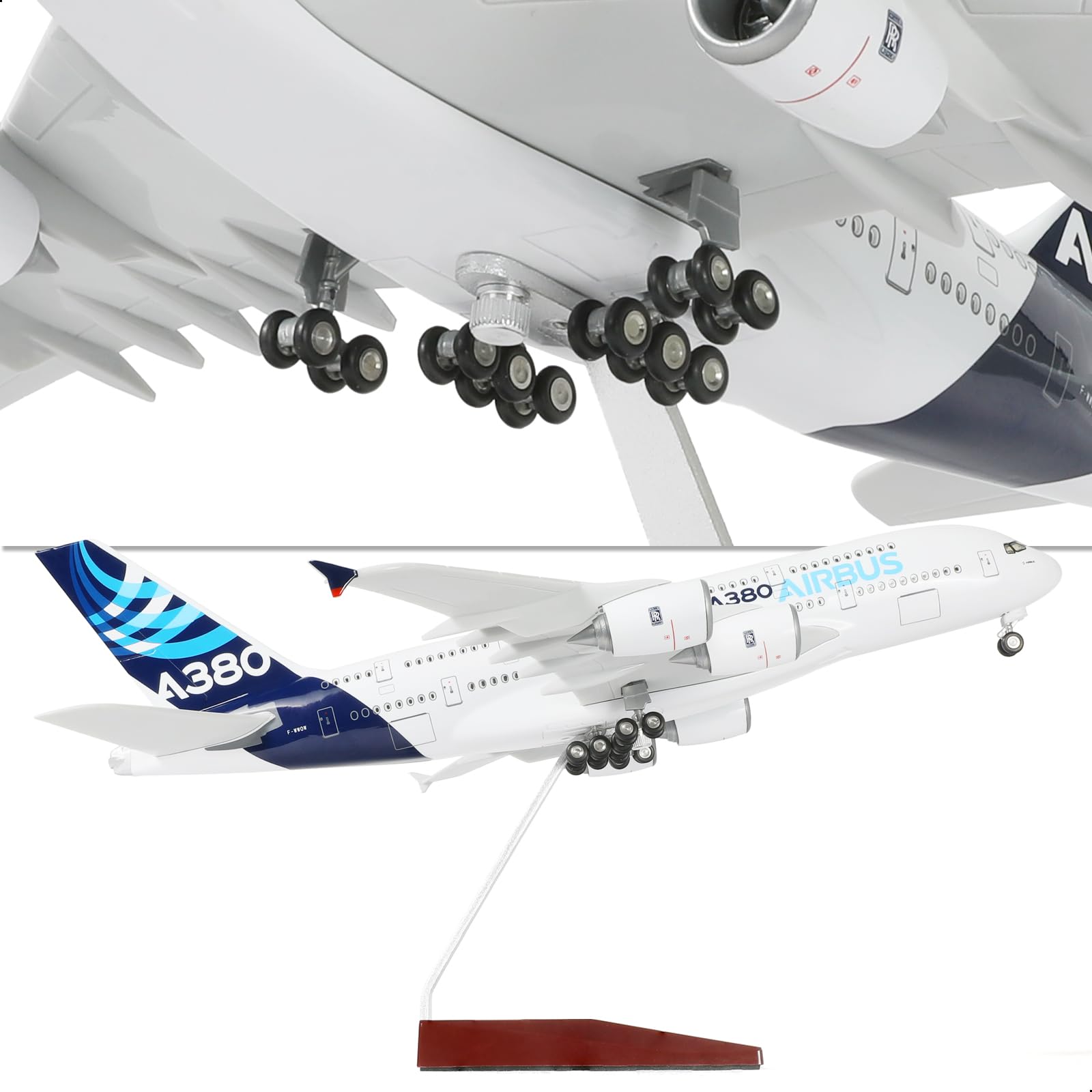 1/200 Airbus A380 Prototype Airliner Model, Resin Collector's Tabletop Display by QIYUMOKE