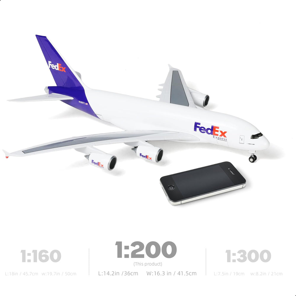 QIYUMOKE 1/200 FedEx Airbus A380 Diecast Model