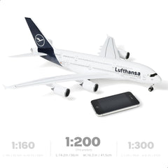 1/200 Lufthansa Airbus A380 Passenger Jet Model, Resin Collector's Tabletop Display by QIYUMOKE