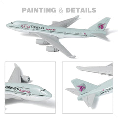 1/400 Diecast Metal Qatar Airways Boeing 747 Passenger Jet Model, Collector's Display by QIYUMOKE